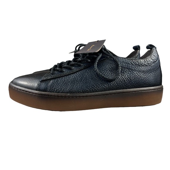 Massimo Dutti Blue Leather Trainers Sneakers Women Sz 9‎ EU 42 - Picture 1 of 7